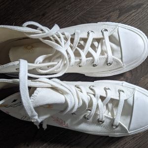 Platform embroidered converse